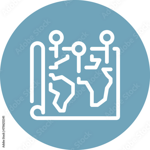 Modern branch office flat line vector illustration icon design concept. Icon for mobile and web graphics. Flat symbol, logo creative concept. Simple and clean flat pictogram