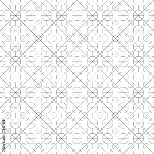 Seamless Geometric Grid Pattern with Black Lines