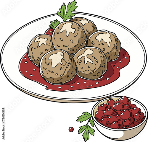 Swedish meatballs with lingonberry sauce