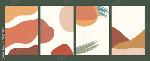 Set of beautiful earth tone pastel color background in Boho theme . Can use this picture in widely of work such as website, background, wallpaper, caft work ect.