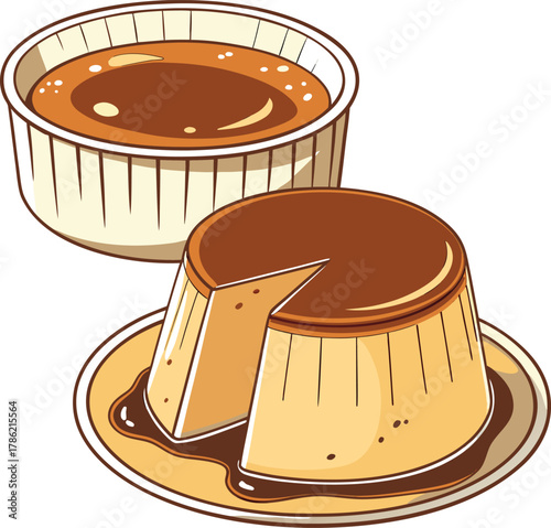 Delicious flan and caramel custard dessert