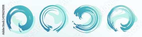 筆で書いた円形のベクター素材。渦をモチーフにしています。