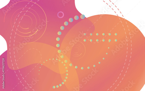 A vibrant abstract background featuring dynamic flowing shapes in motion, blending seamlessly into a colorful gradient backdrop. Smooth curves, layered forms, and fluid transitions create a sense of d