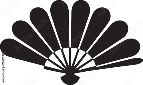 Traditional Japanese hand fan vector symbol for cultural events and Asian themed promotions