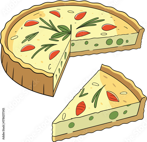 Quiche with tomatoes and rosemary