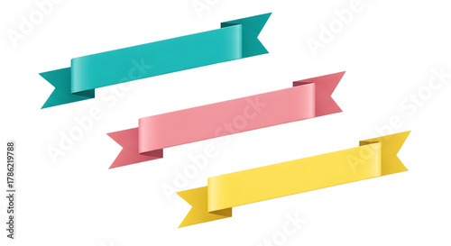 Dynamic set of three vibrant teal, pink, and yellow ribbon banners with subtle 3d effect, ideal for promotions and text Free Download Dynamic set of three vibrant teal, pink, and yellow ribbon banners with subtle 3d effect, ideal for promotions and text - GFXLoad
