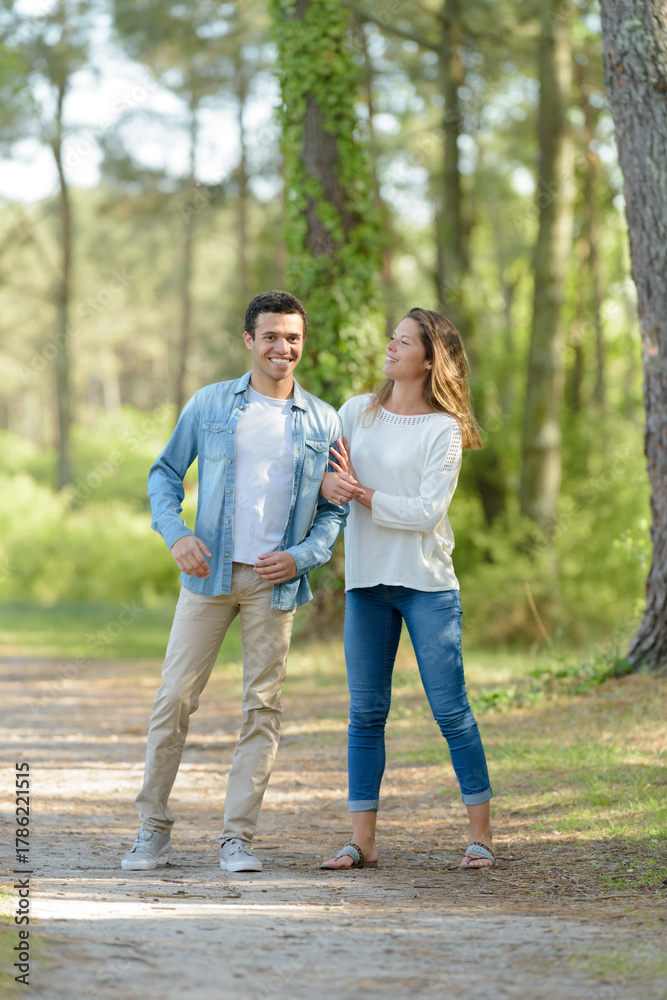 Fototapeta premium beautiful couple on nature walk