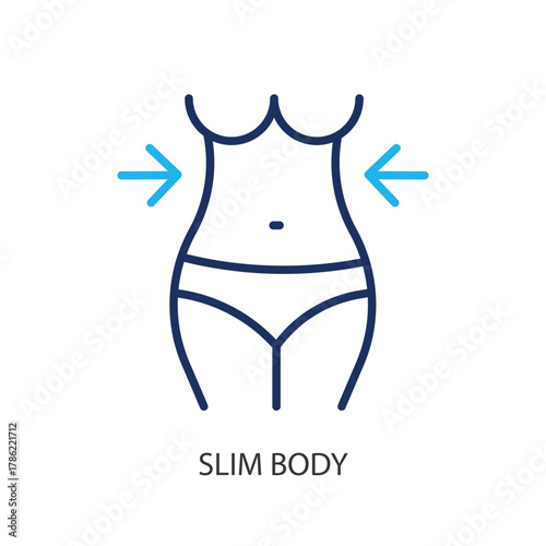 Slim body thin line icons. Original vector illustration.