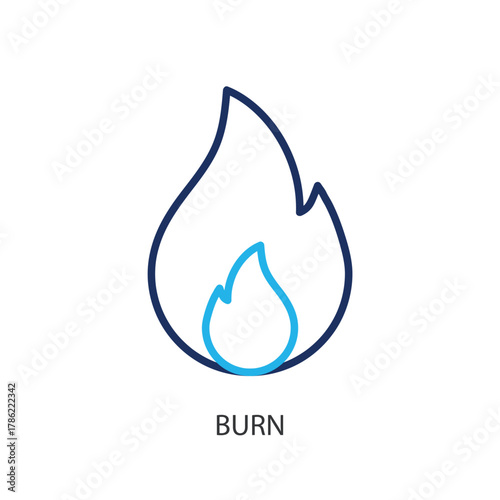 Burn thin line icons. Original vector illustration.
