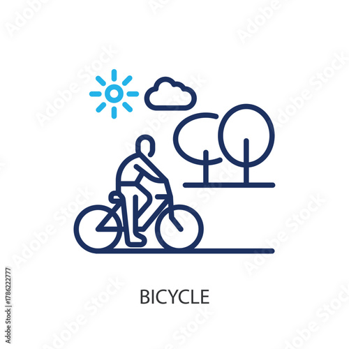 Bicycle thin line icons. Original vector illustration.