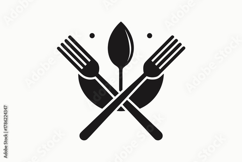 Fork knife and spoon set illustration