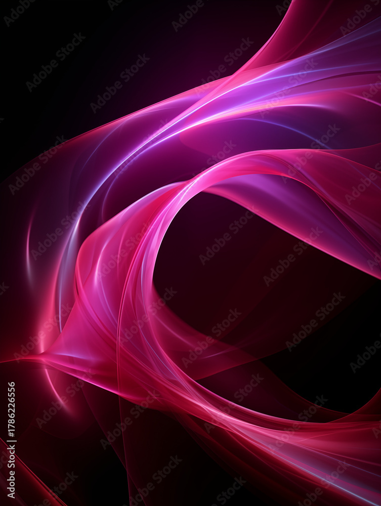 Obraz premium Neon Ribbon Flow