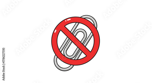Symbolizing the ban on paperclips: a visual depiction of prohibited use and regulatory compliance