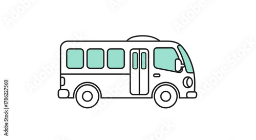 Vector illustration of a bus with turquoise windows perfect for learning resources and children's