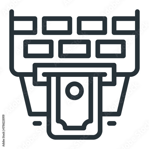 Cash Machine Icon Outline Style