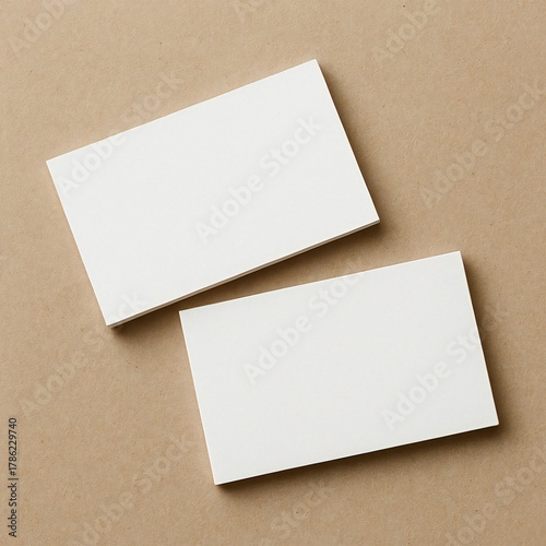 A minimalist business card mockup on wood surface, modern and luxurious branding presentation