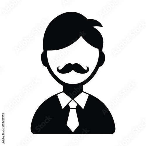 Men’s Day Mustache Tie Silhouette Icon