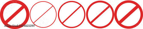 Prohibition Stop Sign Symbol in Red