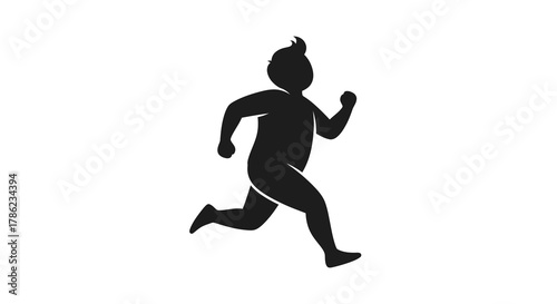 Silhouette of a determined person running for fitness and healthier lifestyle forward