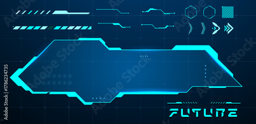 Simple technology box or futuristic callout title. Vector illustration	