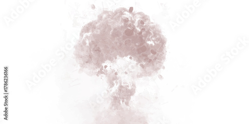 Abstract dust, explosion, soft watercolor cloud, design, isolated on white background