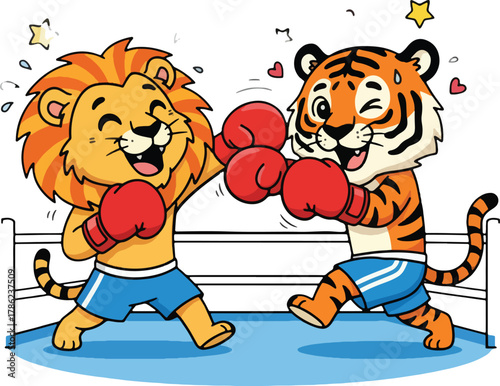 boxing cartoon illustration
