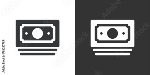 Stack of Banknotes icon. Solid glyph series icon
