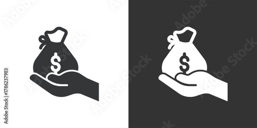 Receive money icon. Solid glyph series icon