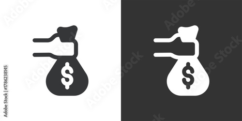 Giving money icon. Solid glyph series icon