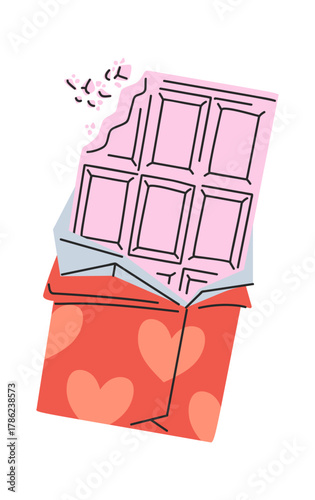 Hand drawn chocolate bar wrapped