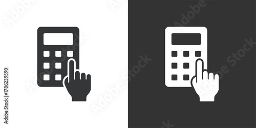 Using Calculator icon. Solid glyph series icon