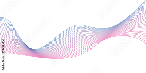 Abstract background with pink wavy lines. magenta wave background illustration. Curved wave. Abstract wave element for design
