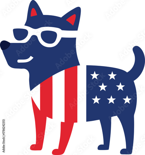 cat with american flag