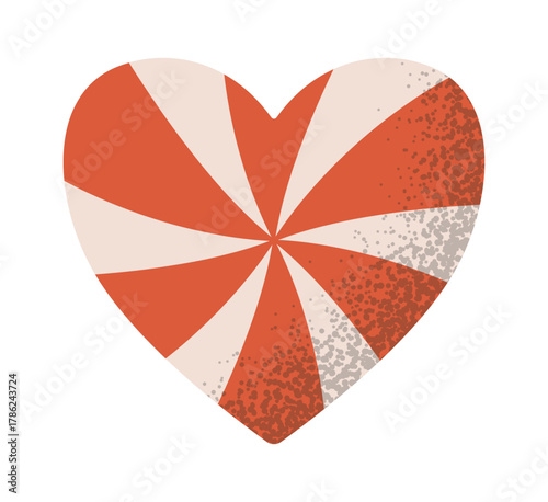 Stripped caramel candy heart sweets