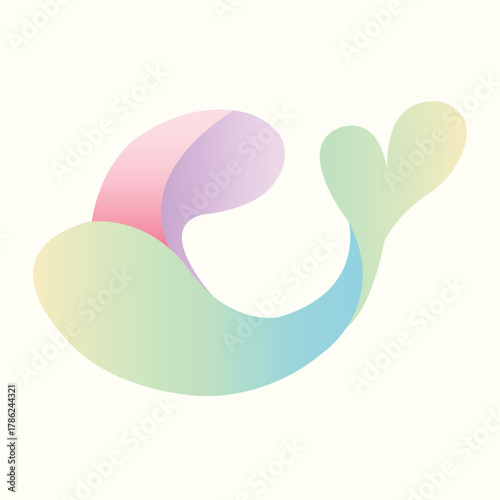Colorful Gradient Whale Logo Design - Modern Abstract Vector Illustration