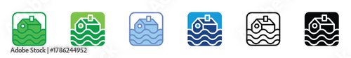 Flood Disaster Climate Change Icon Set