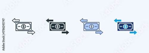 Money Flow Multiple Style Icon Collection