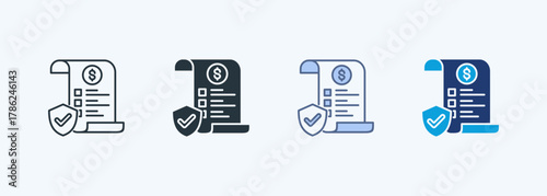 Insurance Policy Multiple Style Icon Collection