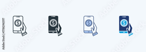 Mobile Bank Multiple Style Icon Collection