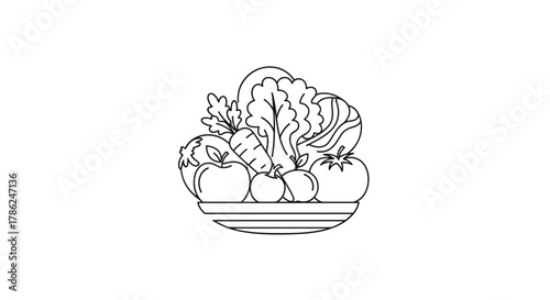 Fresh vibrant produce arranged artfully on a plate showcasing healthy eating and natural goodness for your next project, Generative AI