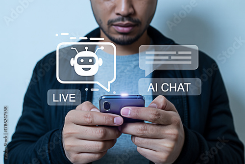 Ai chatbot mobile app for customer support and live chat assistant with artificial intelligence tech