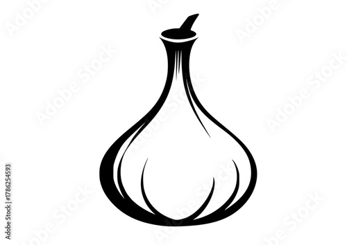 a black and white drawing of a vaseblack, glass vase, illustration, liquid, profile, stem, vase, vessel, water drop 