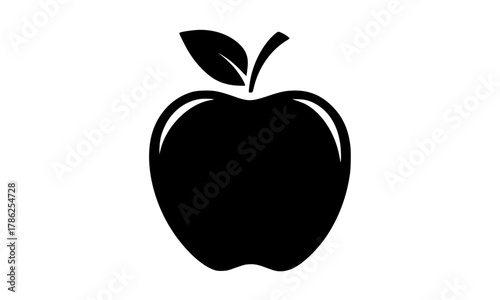 a simple black and white apple iconapple, black, icon, illustration, profile 