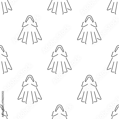 dark robes seamless pattern isolated on transparent background.