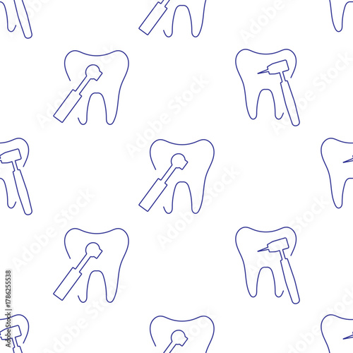 dentist seamless pattern isolated on transparent background.