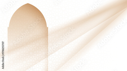 Islamic background in luxury gold design with simple mosque and shadow effect from the corner