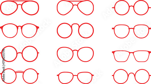 Red Sunglass Vector Illustration