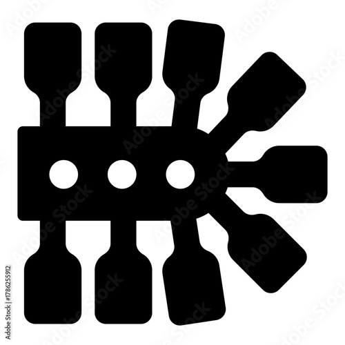 Conveyor with products, bottles solid icon, manufacturing process concept, factory bottling equipment sign on white background, glyph style for mobile web design. Vector graphics.