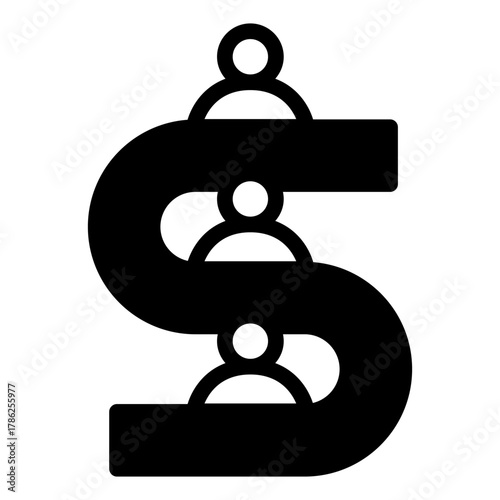 Sorting conveyor with people solid icon, manufacturing team work concept, plant industry workers sign on white background, glyph style for mobile web design. Vector graphics.