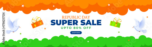 Vector illustration of India Republic Day Sale social media template